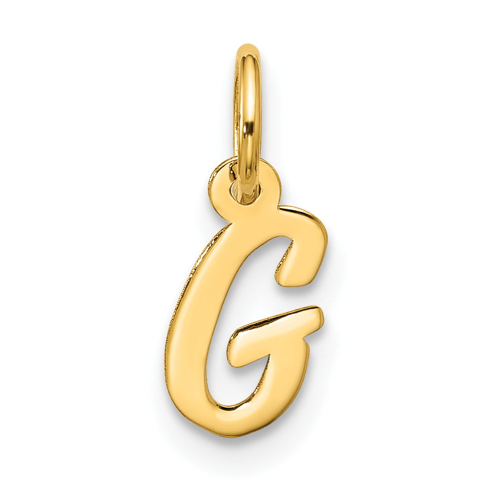 10K Gelbgold Klein Schreibschrift Initiale G Charm