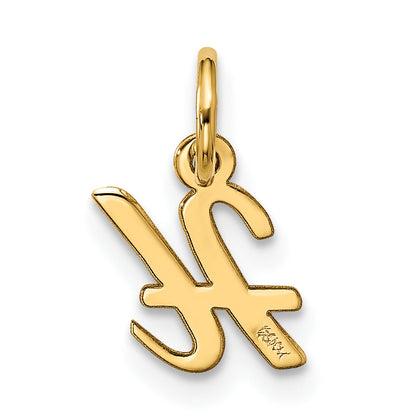 10K Gelbgold Klein Schreibschrift Initiale H Charm
