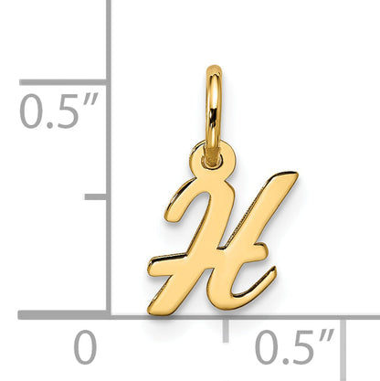 10K Gelbgold Klein Schreibschrift Initiale H Charm