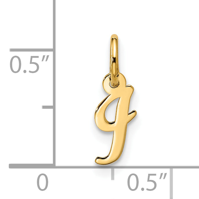 10K Gelbgold Klein Schreibschrift Initiale I Charm