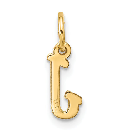 10K Gelbgold Klein Schreibschrift Initiale J Charm