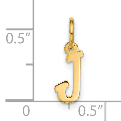 10K Gelbgold Klein Schreibschrift Initiale J Charm