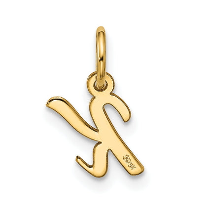 10K Gelbgold Klein Schreibschrift Initiale K Charm