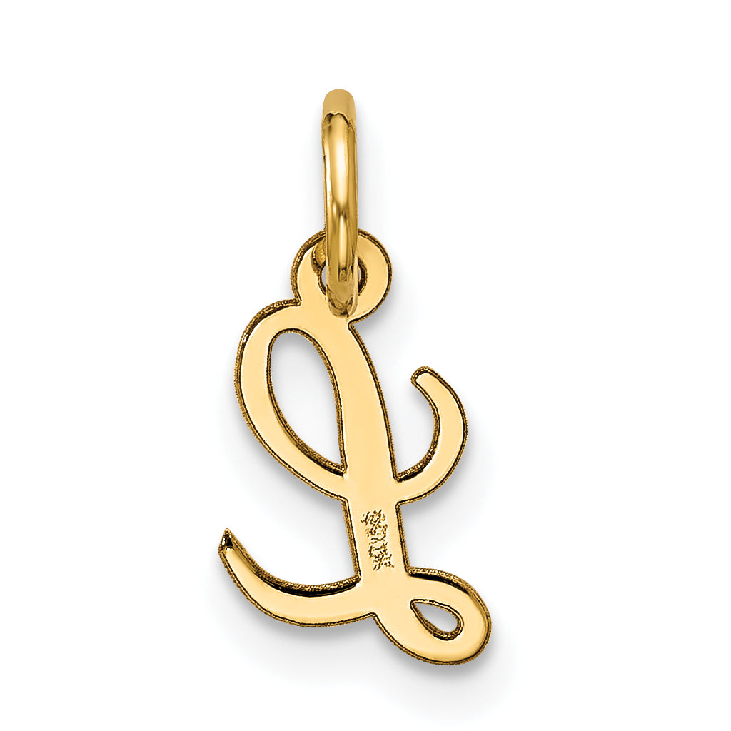 10K Gelbgold Klein Schreibschrift Initiale L Charm