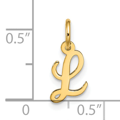 10K Gelbgold Klein Schreibschrift Initiale L Charm