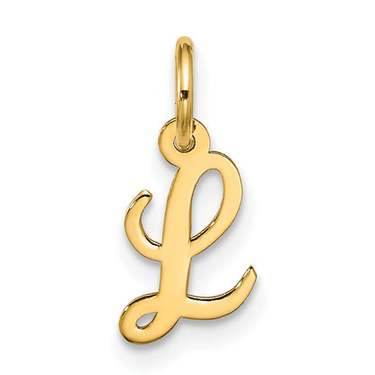 10K Gelbgold Klein Schreibschrift Initiale L Charm