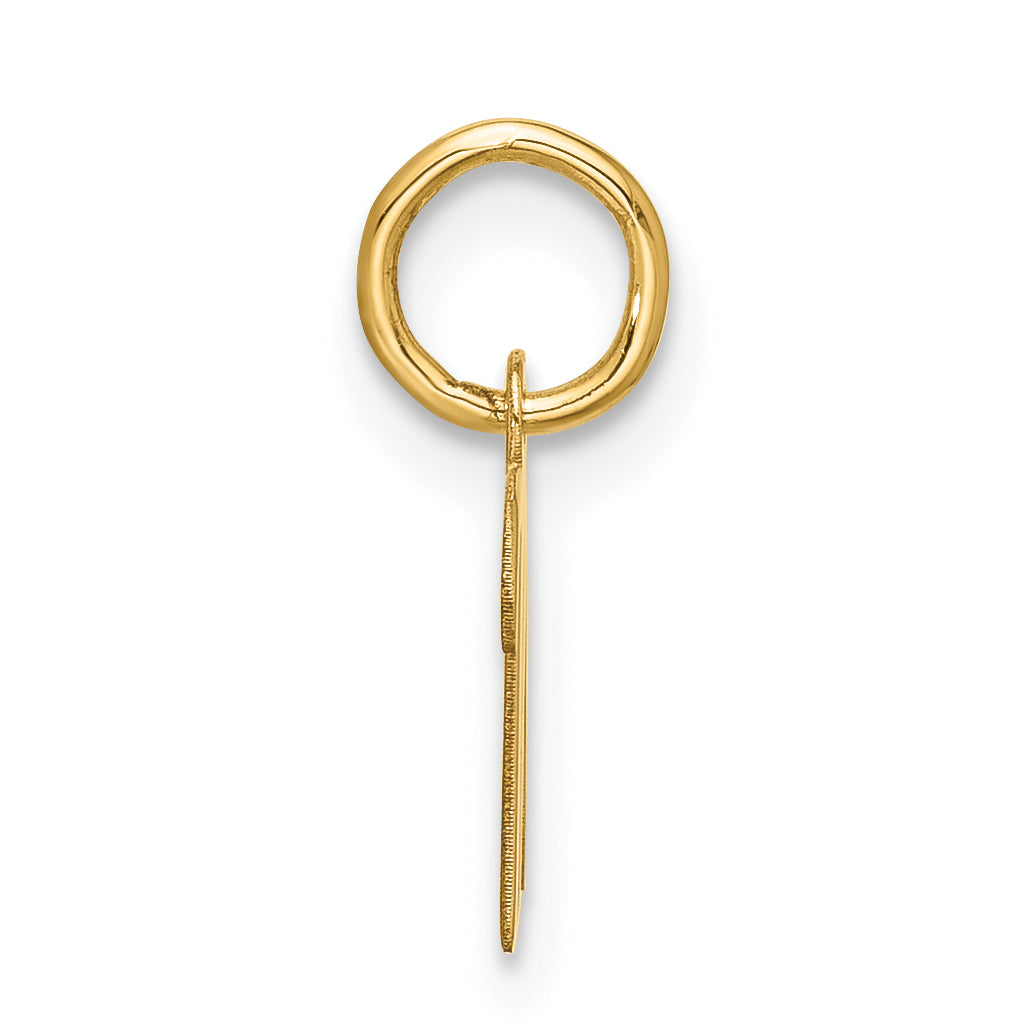 10K Gelbgold Klein Schreibschrift Initiale M Charm