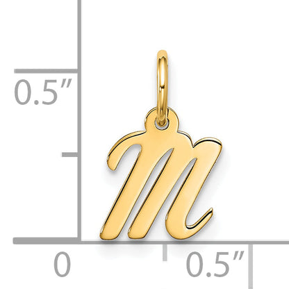 10K Gelbgold Klein Schreibschrift Initiale M Charm