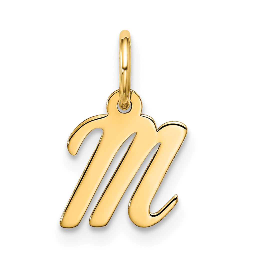 10K Gelbgold Klein Schreibschrift Initiale M Charm