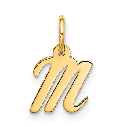 10K Gelbgold Klein Schreibschrift Initiale M Charm