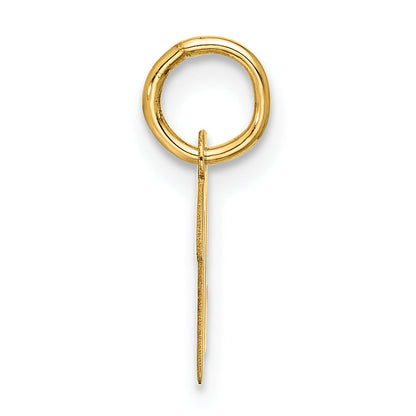 10K Gelbgold Klein Schreibschrift Initiale N Charm