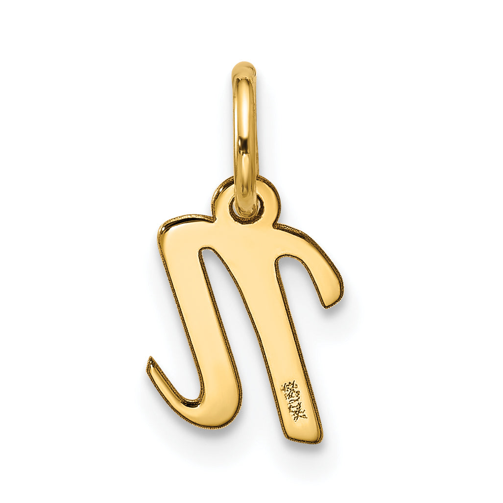 10K Gelbgold Klein Schreibschrift Initiale N Charm