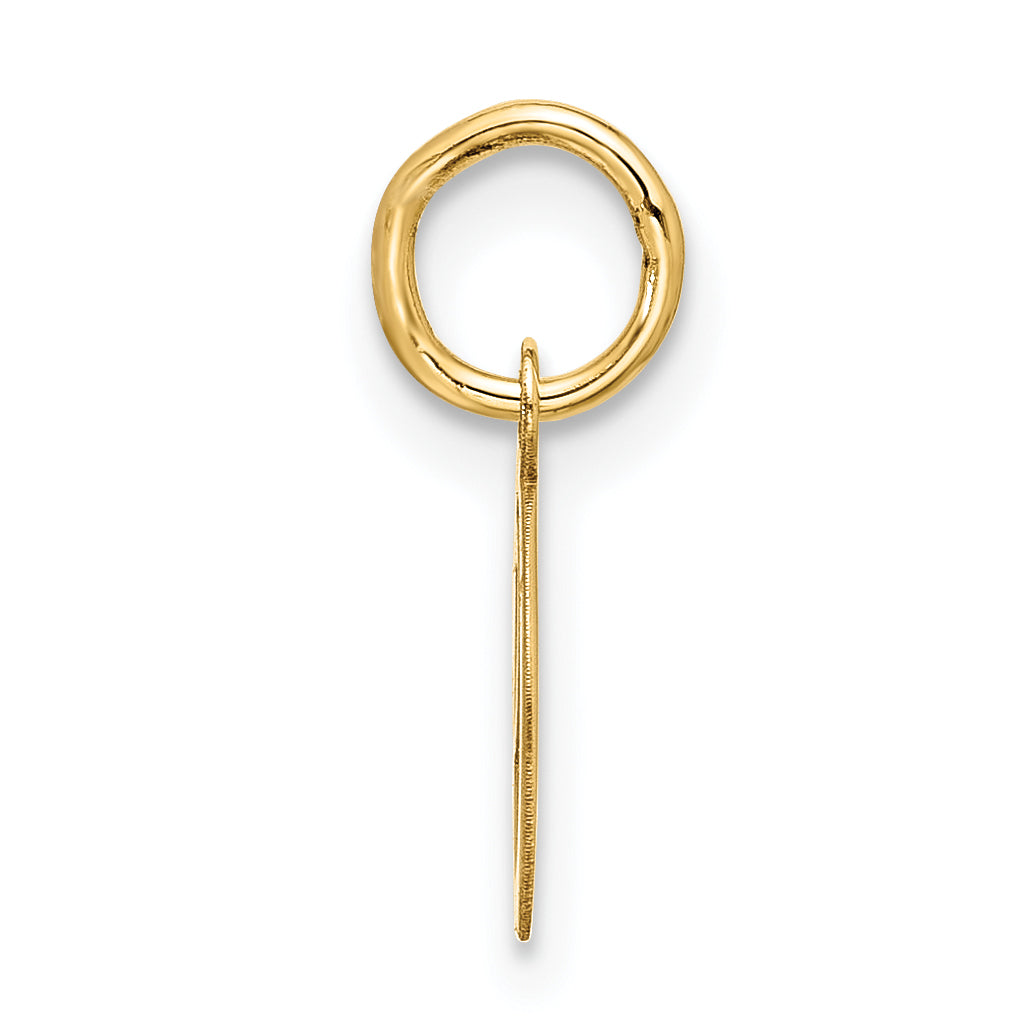 10K Gelbgold Klein Schreibschrift Initiale O Charm