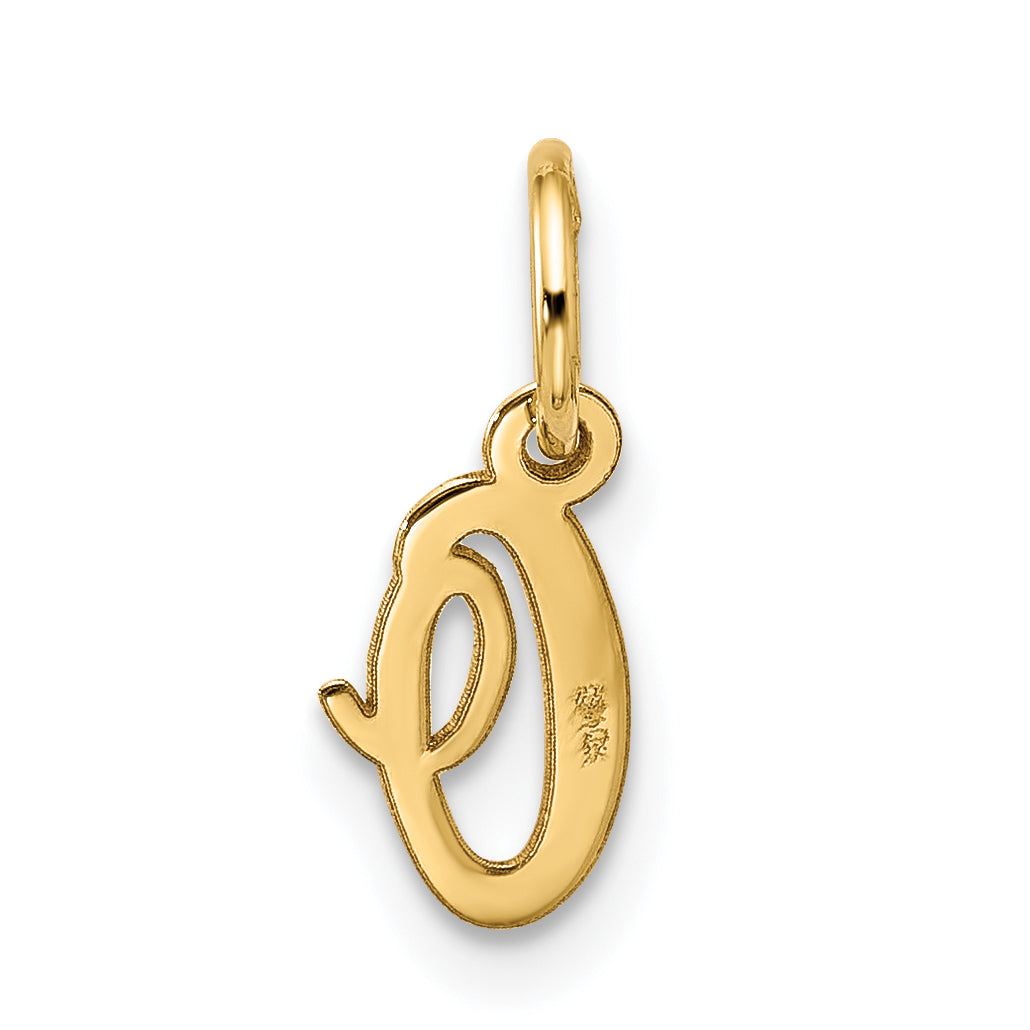 10K Gelbgold Klein Schreibschrift Initiale O Charm