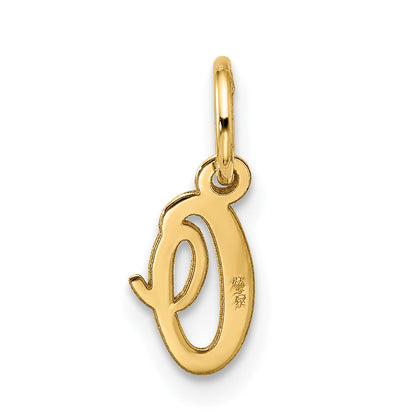 10K Gelbgold Klein Schreibschrift Initiale O Charm