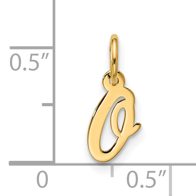 10K Gelbgold Klein Schreibschrift Initiale O Charm