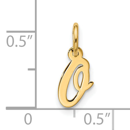 10K Gelbgold Klein Schreibschrift Initiale O Charm
