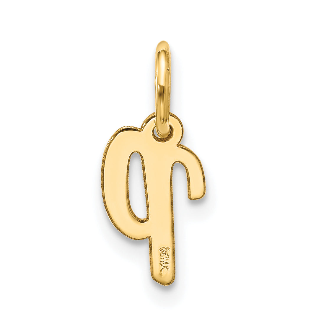 10K Gelbgold Klein Schreibschrift Initiale P Charm