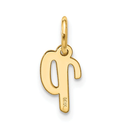 10K Gelbgold Klein Schreibschrift Initiale P Charm