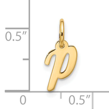 10K Gelbgold Klein Schreibschrift Initiale P Charm