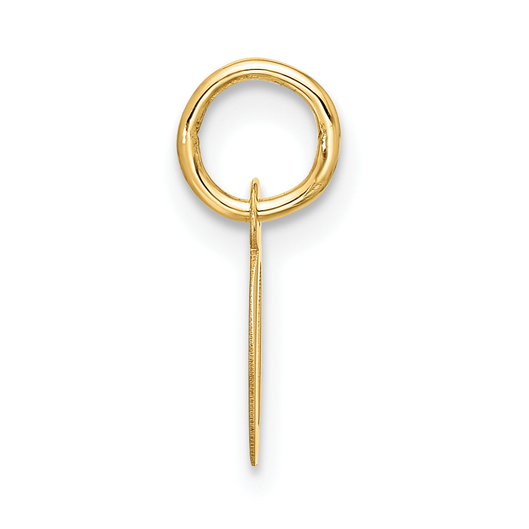10K Gelbgold Klein Schreibschrift Initiale Q Charm