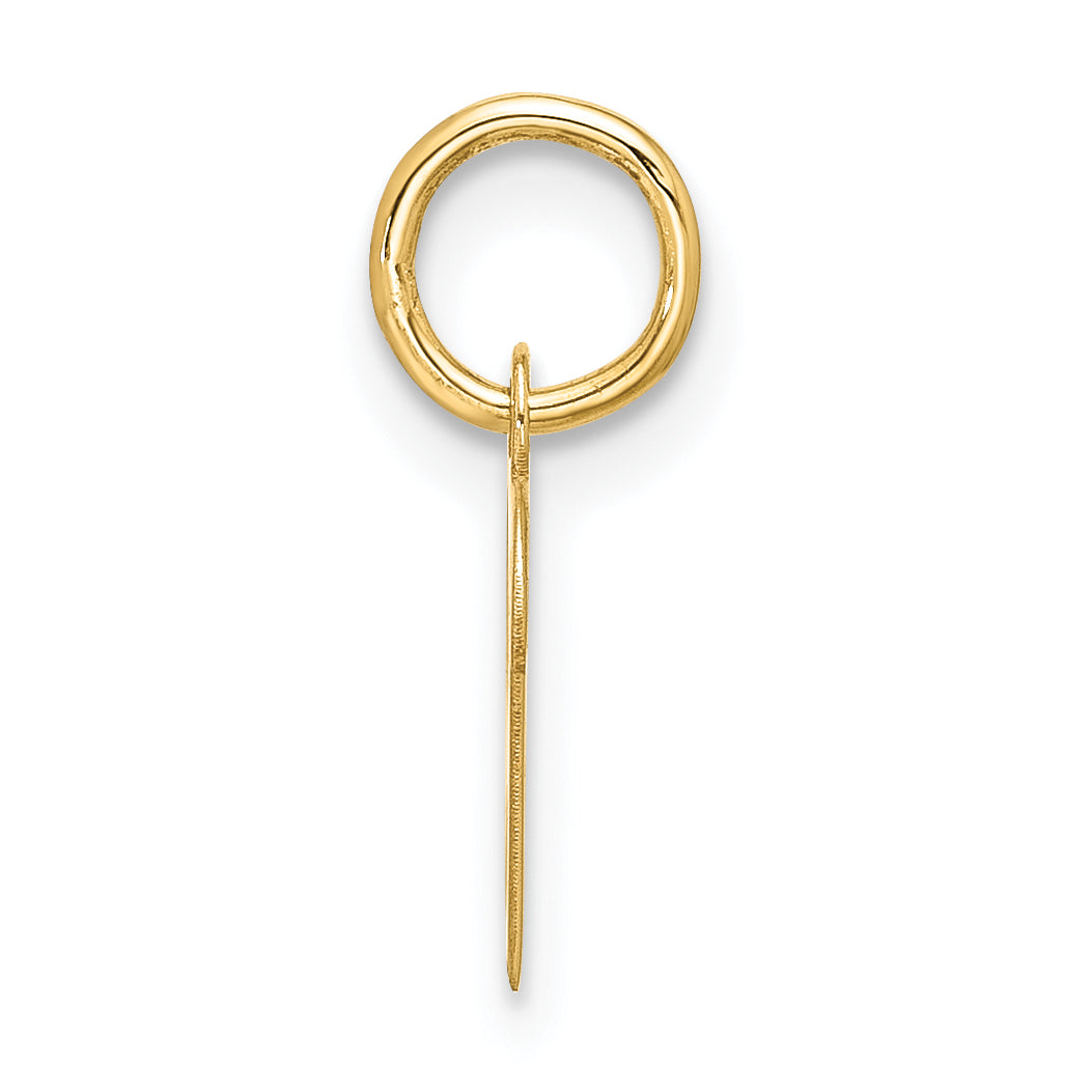 10K Gelbgold Klein Schreibschrift Initiale R Charm