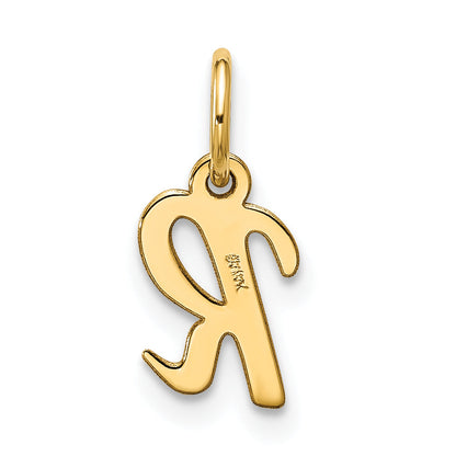 10K Gelbgold Klein Schreibschrift Initiale R Charm