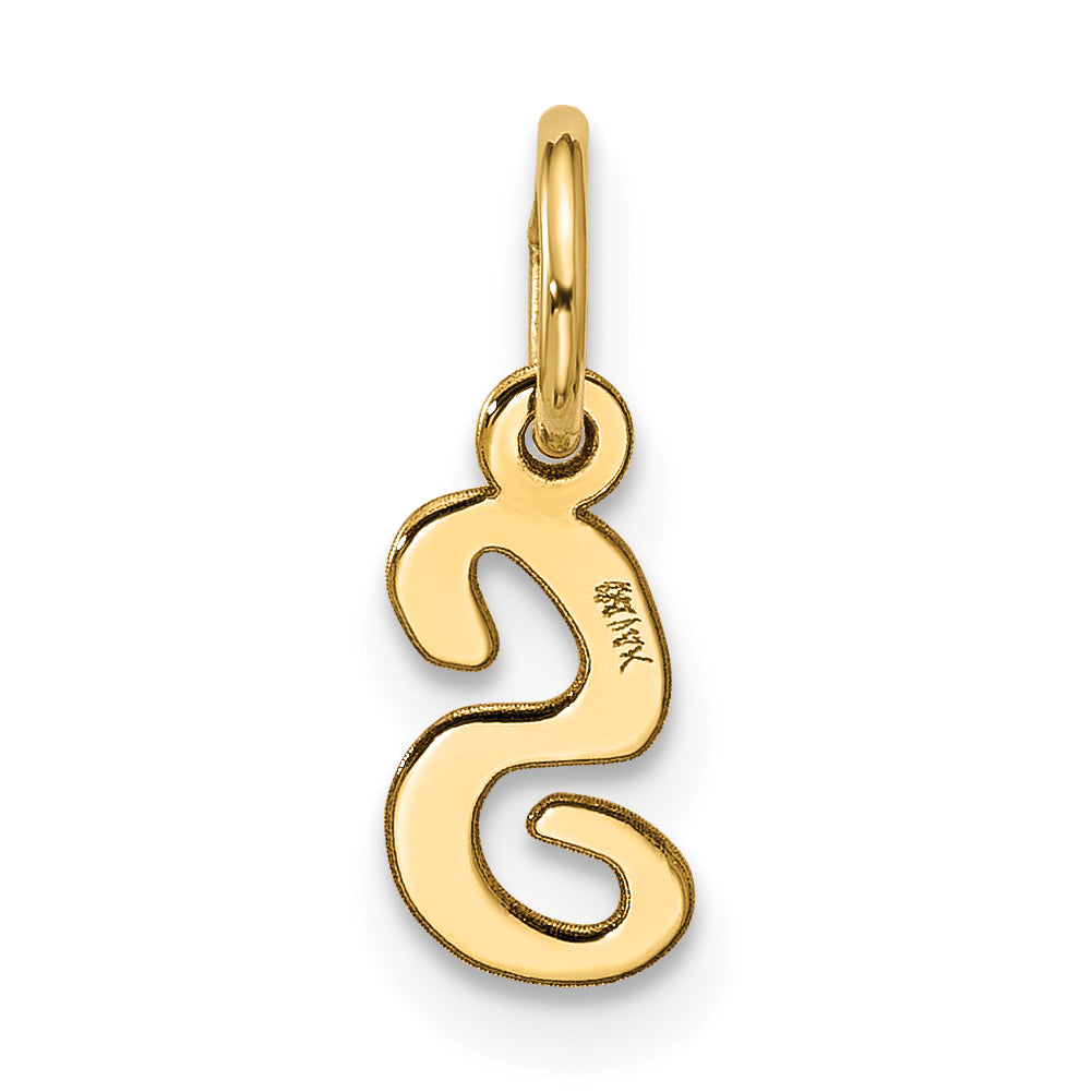 10K Gelbgold Klein Schreibschrift Initiale S Charm
