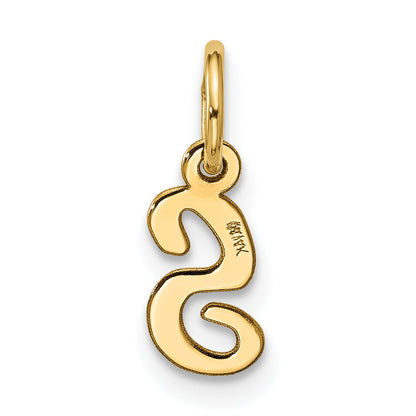 10K Gelbgold Klein Schreibschrift Initiale S Charm