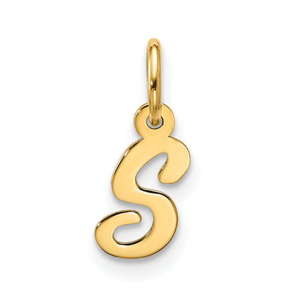 10K Gelbgold Klein Schreibschrift Initiale S Charm