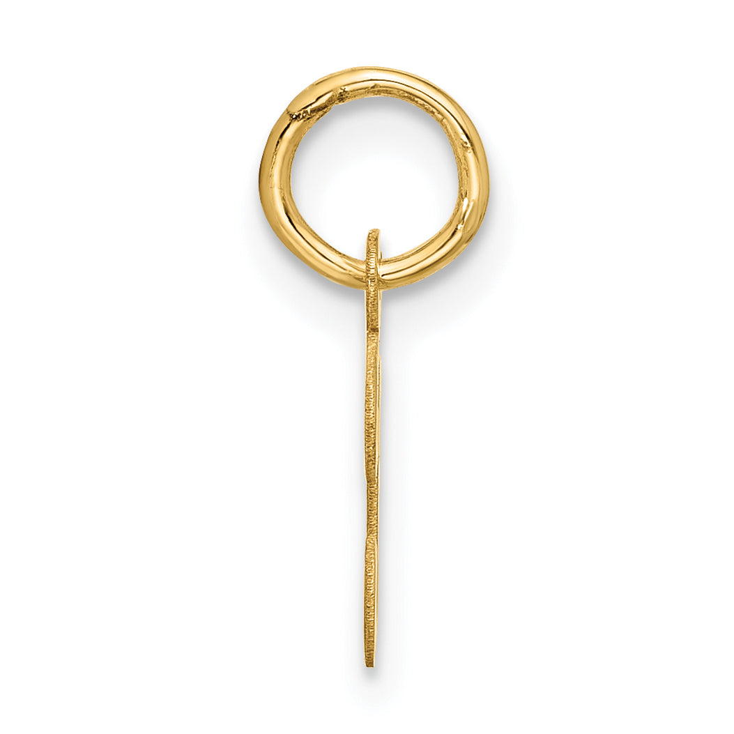 10K Gelbgold Klein Schreibschrift Initiale T Charm