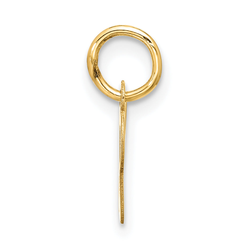 10K Gelbgold Klein Schreibschrift Initiale U Charm