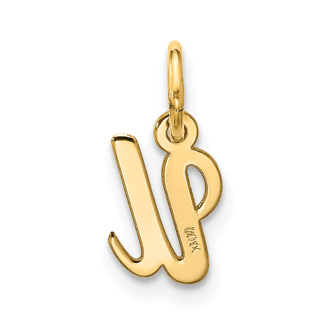 10K Gelbgold Klein Schreibschrift Initiale U Charm