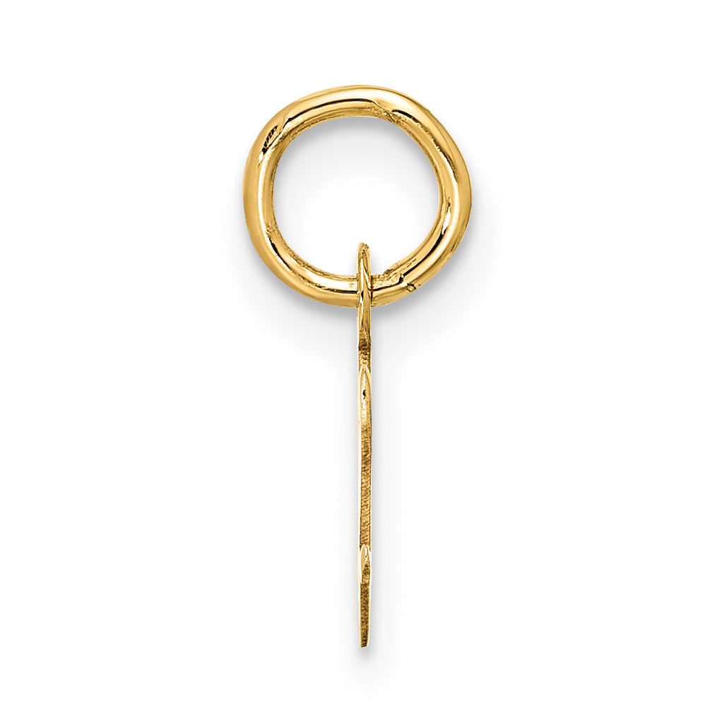 10K Gelbgold Klein Schreibschrift Initiale V Charm