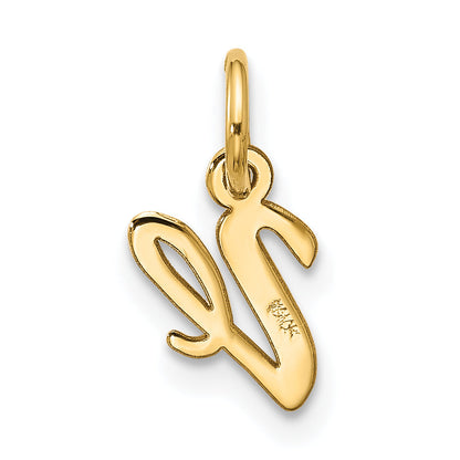 10K Gelbgold Klein Schreibschrift Initiale V Charm
