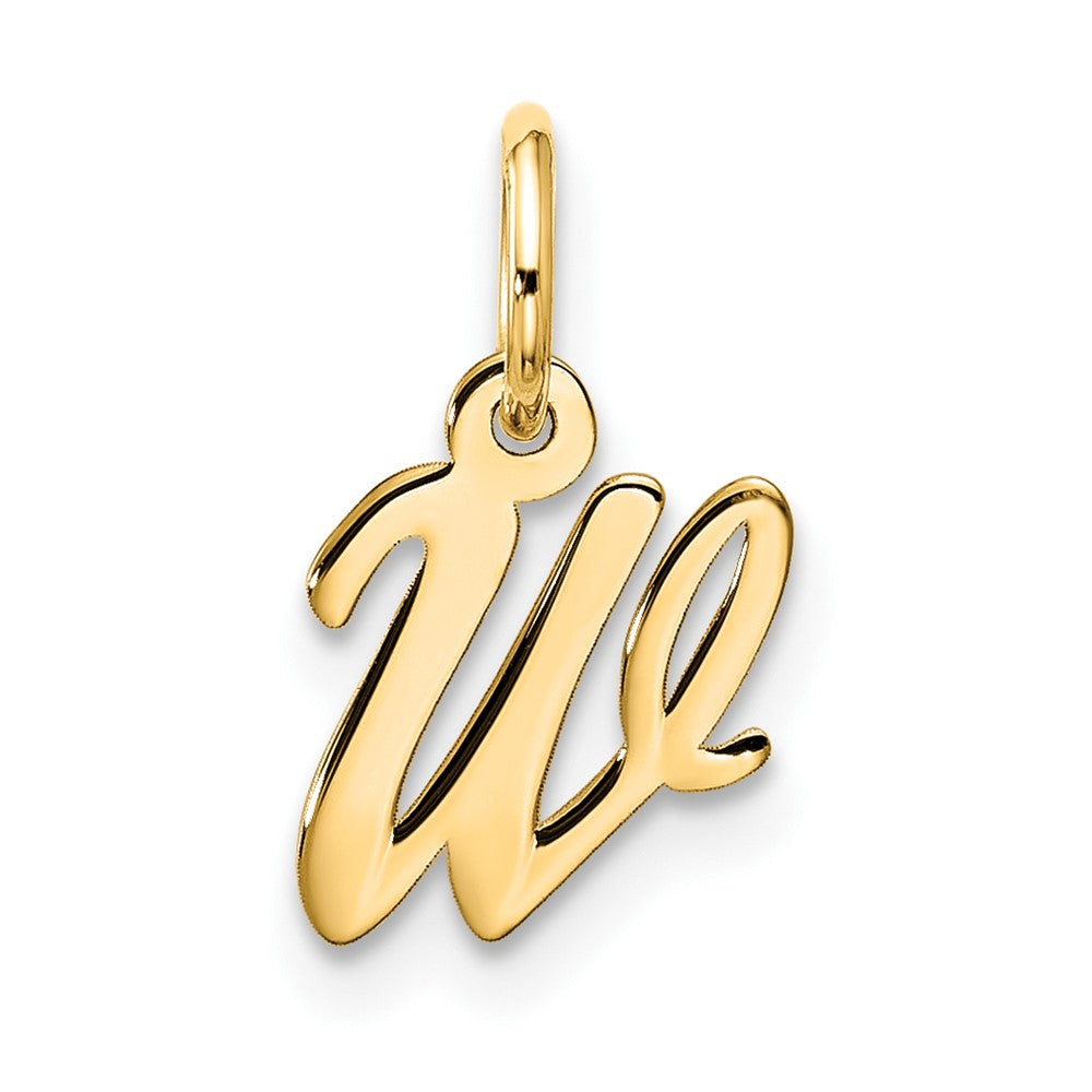 10K Gelbgold Klein Schreibschrift Initiale W Charm