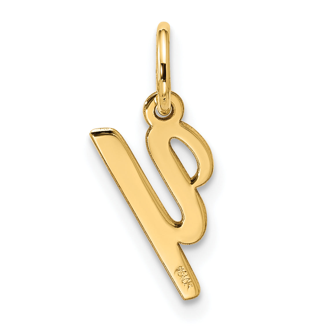 10K Gelbgold Klein Schreibschrift Initiale Y Charm
