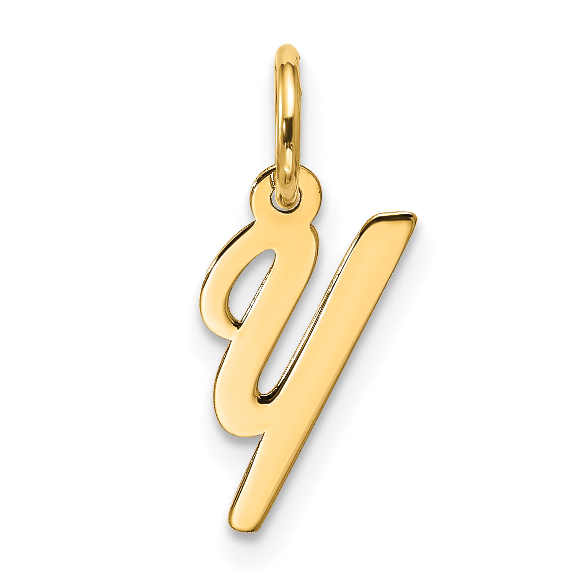 10K Gelbgold Klein Schreibschrift Initiale Y Charm