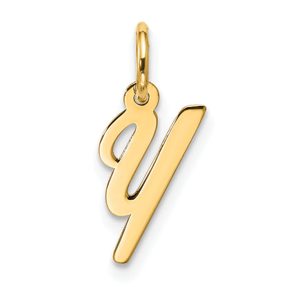 10K Gelbgold Klein Schreibschrift Initiale Y Charm