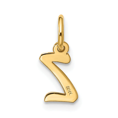 10K Gelbgold Klein Schreibschrift Initiale Z Charm