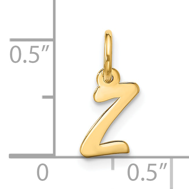 10K Gelbgold Klein Schreibschrift Initiale Z Charm