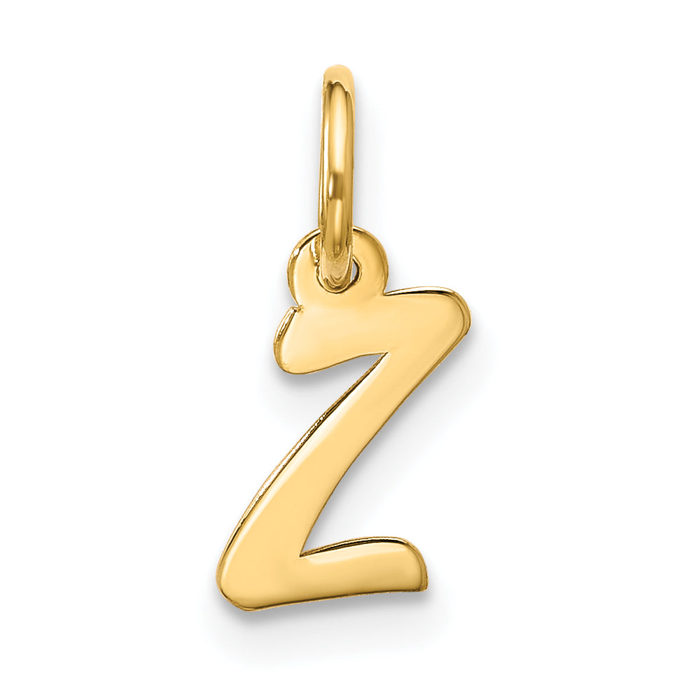 10K Gelbgold Klein Schreibschrift Initiale Z Charm