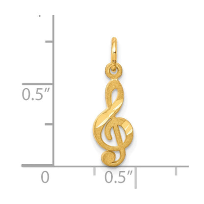 10K Gelbgold Klein Noten Schlüssel Charm