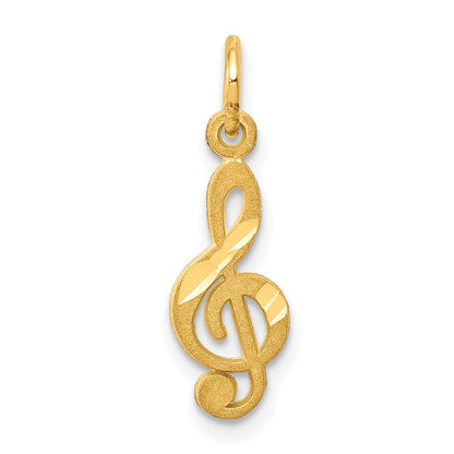 10K Gelbgold Klein Noten Schlüssel Charm