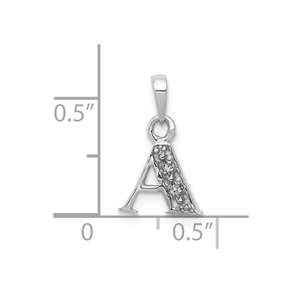 10K Weißgold 10kw Diamant Initiale A Anhänger