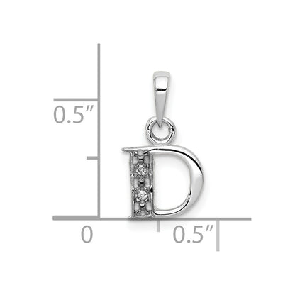 10K Weißgold 10kw Diamant Initiale D Anhänger