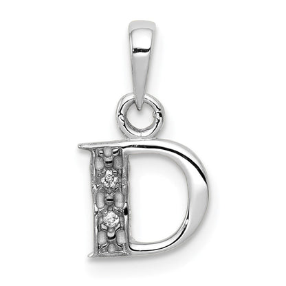 10K Weißgold 10kw Diamant Initiale D Anhänger