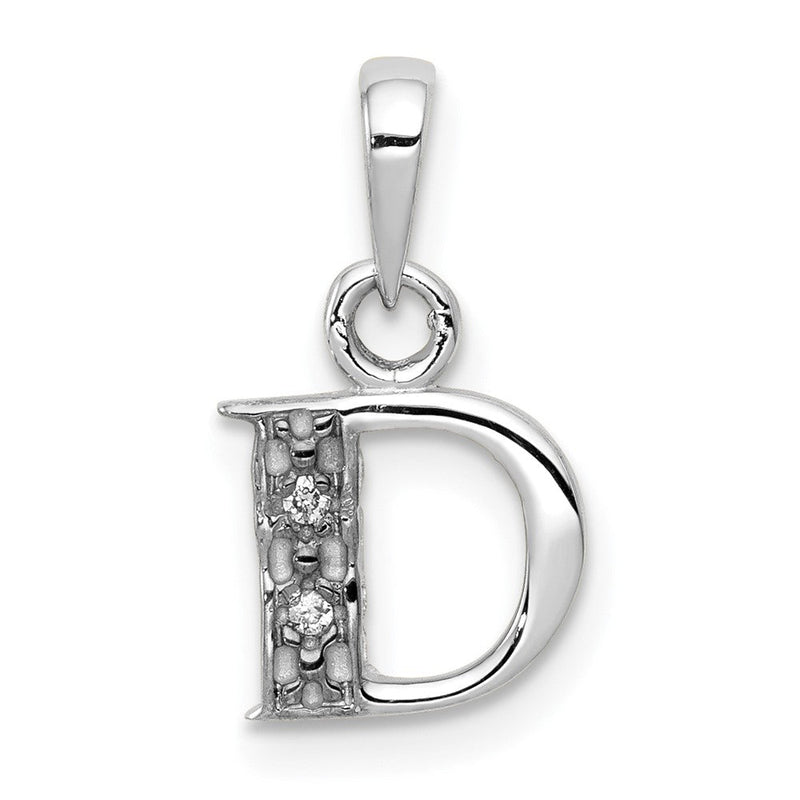 10K Weißgold 10kw Diamant Initiale D Anhänger
