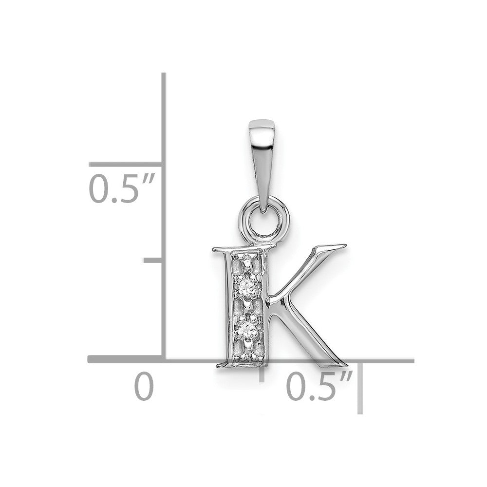 10K Weißgold 10kw Initiale K Charm