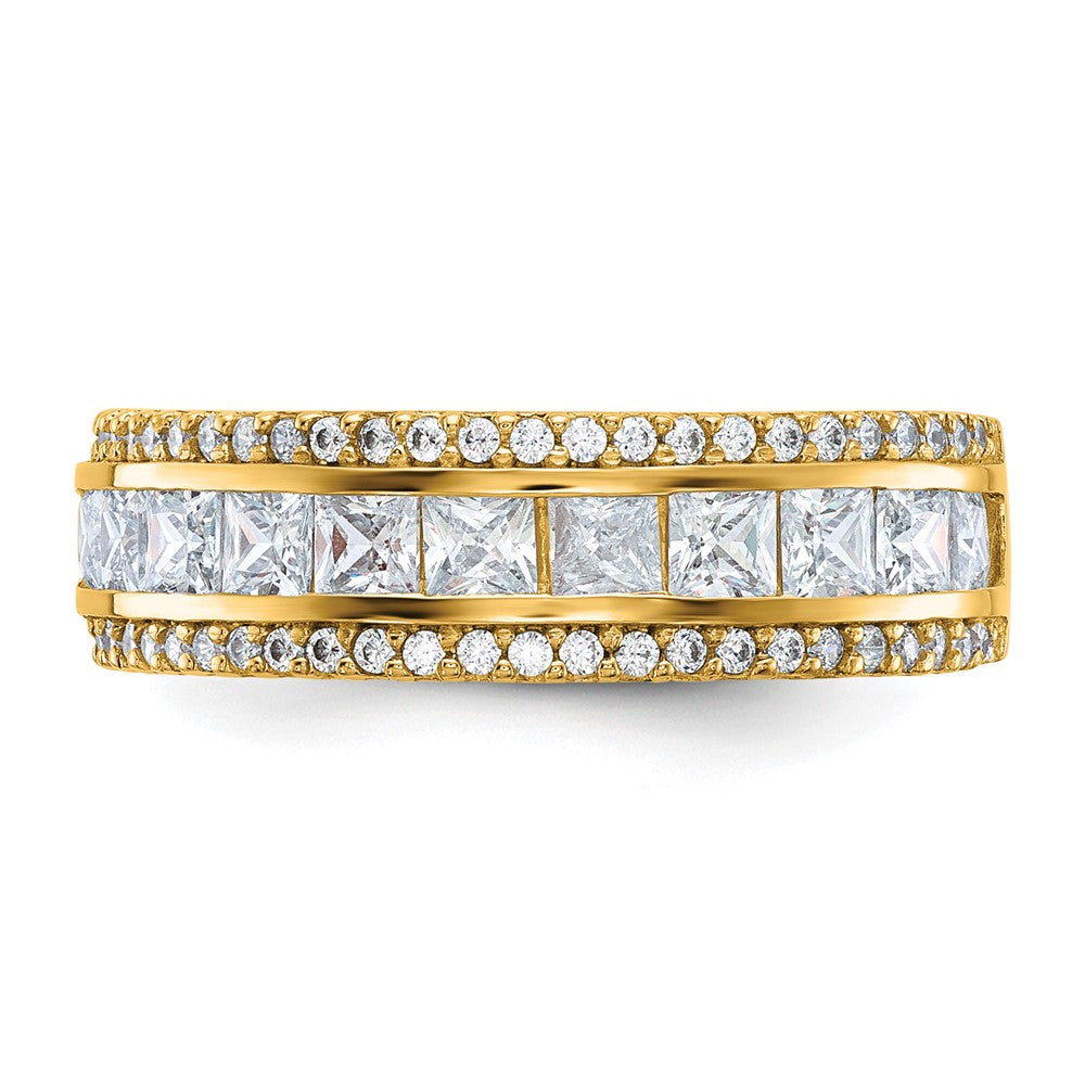 10K Gelbgold Tiara Kollektion Poliert Zirkonia Ring (size 7 Nur)
